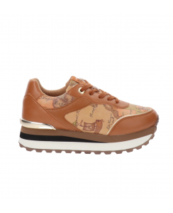 ALVIERO MARTINI Sneakers Platform Mappa Geo Donna Cognac N1690 - 0193