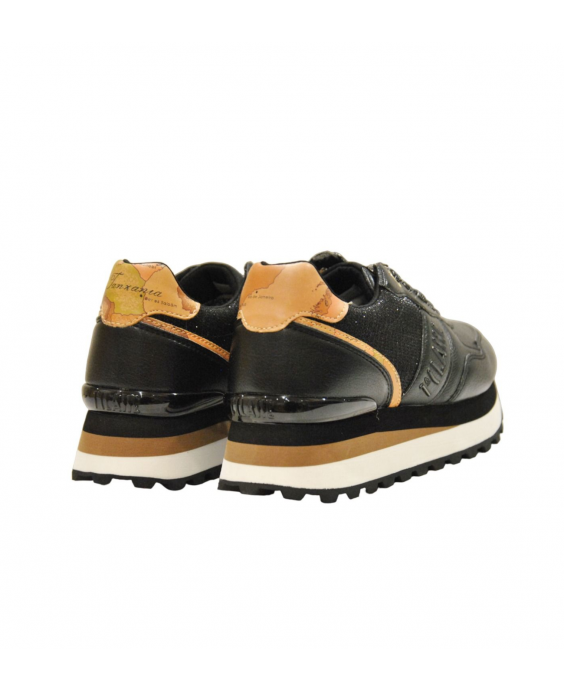 ALVIERO MARTINI Woman Black Geo lurex Platform Sneakers N1692 - 0558