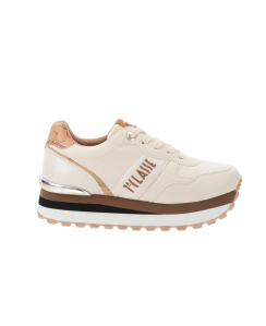 ALVIERO MARTINI Woman Milky Beige Geo Platform Sneakers N1694 - 0193