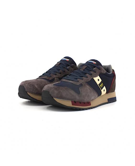 BLAUER Man Navy blue Dark brown Sneakers F3QUEENS01-WAX