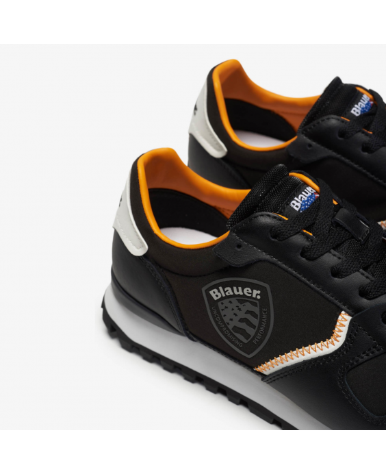 BLAUER Sneakers Dixon02 Uomo Nero Arancione S4DIXON02-NYL