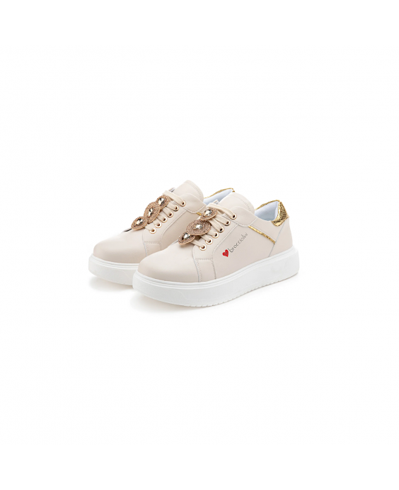 BRACCIALINI Sneakers Donna Beige BB105-CALF-IVORY-GOLD