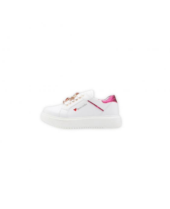 BRACCIALINI Sneakers Donna Bianco Fucsia BB103-CALF-WHITE-PULSE