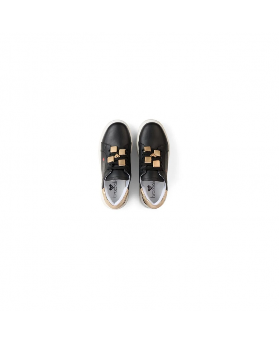 BRACCIALINI Sneakers Donna Nero BB104-CALF-BLACK-GOLD