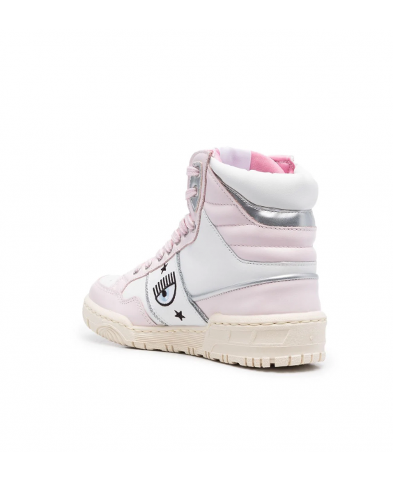 CHIARA FERRAGNI Woman White Pink High-top sneakers CF3006