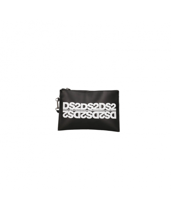 DROP SEASON 2 Pochette piatta con logo specchiato Unisex Nero DS2A04