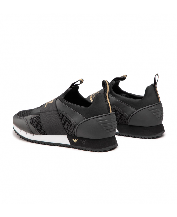 EA7 EMPORIO ARMANI Man Black Gold Sneakers X8X100 XK256 M700