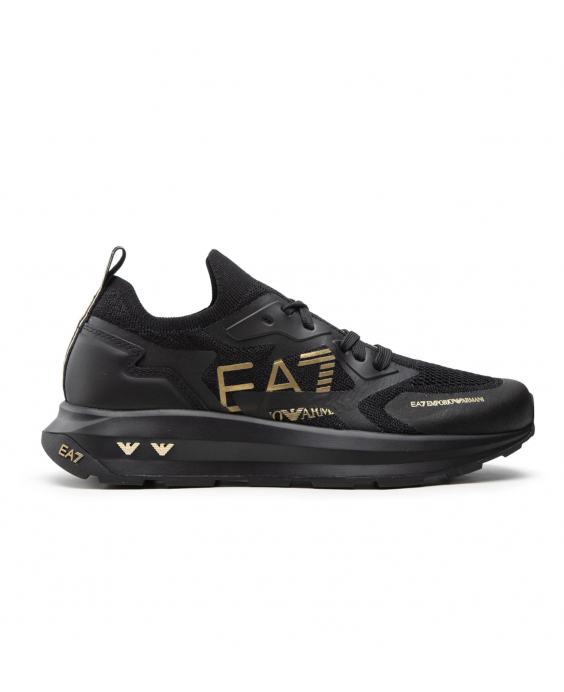 EA7 EMPORIO ARMANI Man Black Gold Sneakers X8X113 XK269 M701