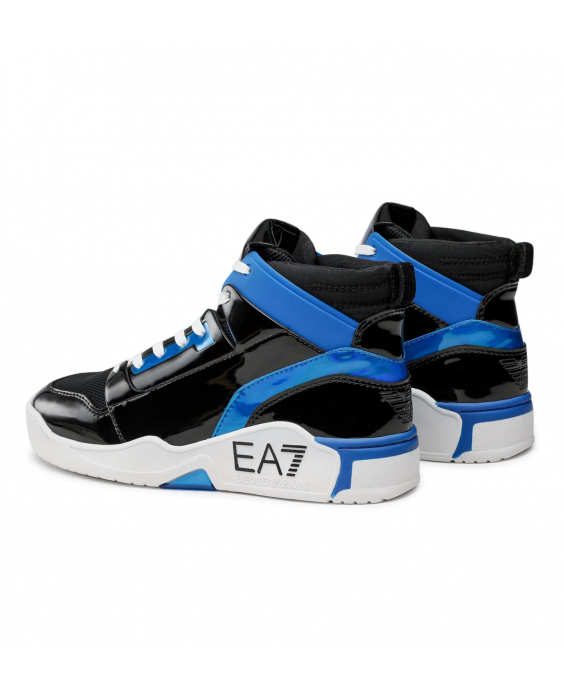 EA7 EMPORIO ARMANI Man Black White Blue High-top sneakers X8Z032 XK235 Q293