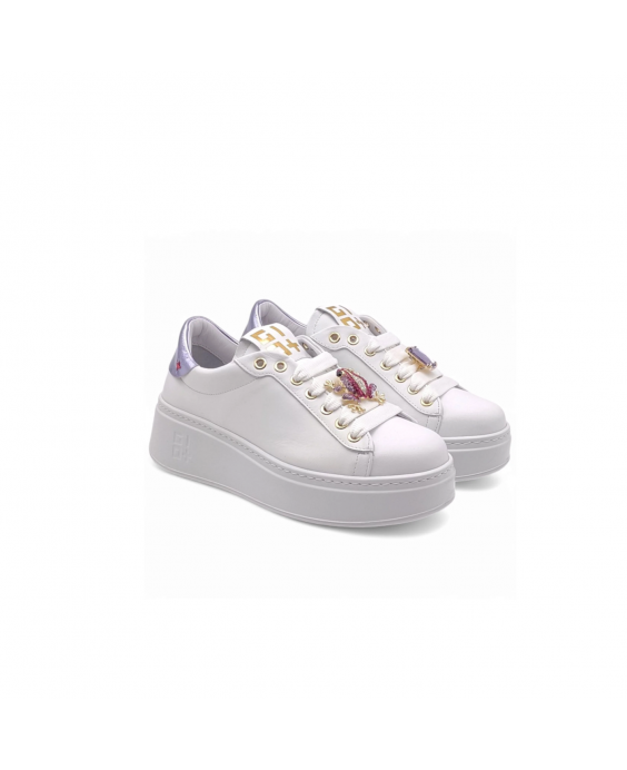 GIO+ Sneakers Pia306 Donna Bianco Lilla PIA306A_COMBI WHITE-LILLA