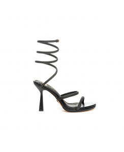 GOLD&GOLD Sandalo alla schiava con strass Donna Nero A24GP602NE
