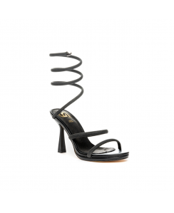 GOLD&GOLD Sandalo alla schiava con strass Donna Nero A24GP602NE