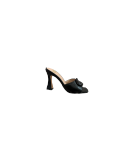 GOLD&GOLD Sandalo Sabot con tacco alto e accessorio Donna Nero A26GD386NE