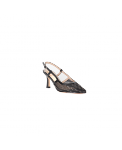 GOLD&GOLD Décolleté Slingback full strass Donna Nero A26GD391NE