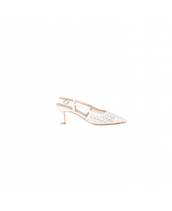 GOLD&GOLD Décolleté Slingback Traforata Donna Bianco A26GV121BI