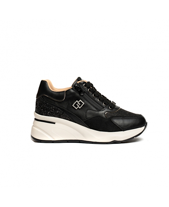 GOLD&GOLD Sneakers con zeppa Donna Nero B24GB889NE