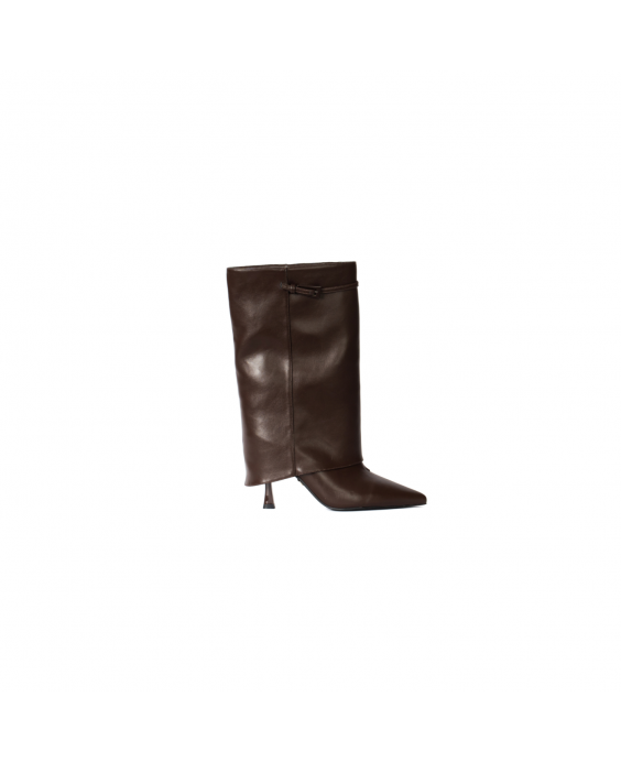 GOLD&GOLD Stivale con gambale largo e tacco Donna Caffè B26GD503CAFP
