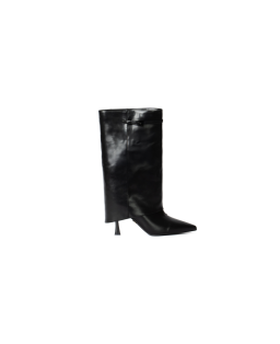 GOLD&GOLD Stivale con gambale largo e tacco Donna Nero B26GD503NEP