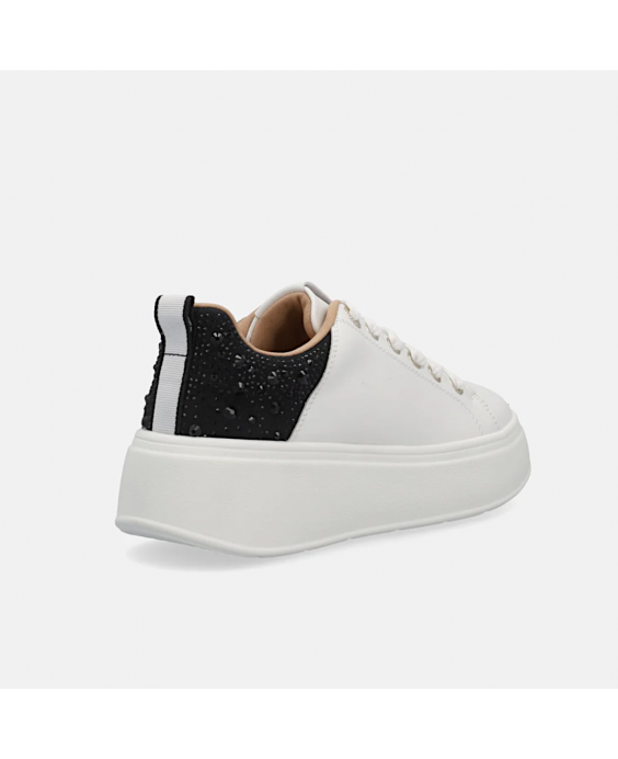 GOLD&GOLD Sneakers con strass Donna Bianco Nero GB915