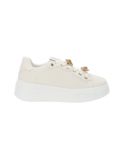 GOLD&GOLD Sneakers Donna Bianco Oro GB916
