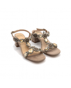 GOLD&GOLD Sandalo Gioiello con tacco Donna Cachi GH12KHAKI