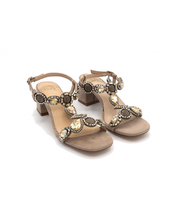 GOLD&GOLD Sandalo Gioiello con tacco Donna Cachi GH12KHAKI