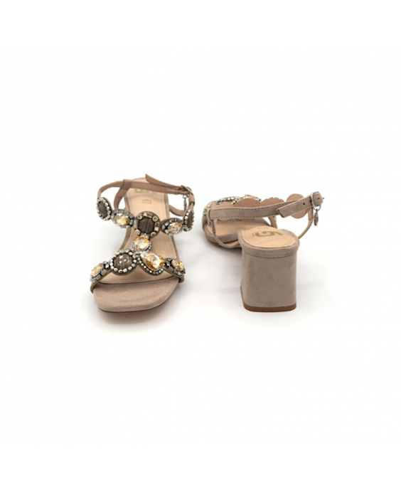 GOLD&GOLD Sandalo Gioiello con tacco Donna Cachi GH12KHAKI