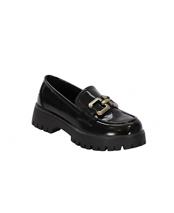 GOLD&GOLD Woman Black Moccasin B23GR417NEP