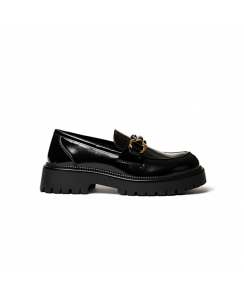 GOLD&GOLD Mocassino con morsetto Donna Nero lucido GR459NEABR