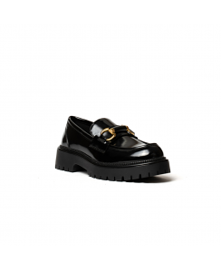 GOLD&GOLD Mocassino con morsetto Donna Nero lucido GR459NEABR