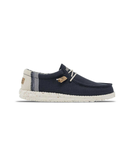 HEY DUDE Mocassino Wally Linen Uomo Natural Navy 110792568 