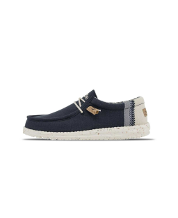HEY DUDE Mocassino Wally Linen Uomo Natural Navy 110792568 
