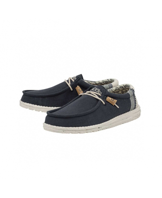 HEY DUDE Mocassino Wally Linen Uomo Natural Navy 110792568 