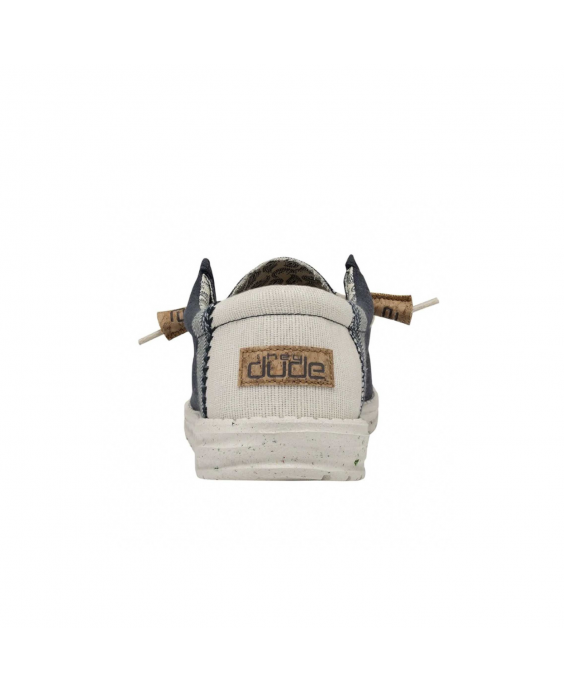 HEY DUDE Mocassino Wally Linen Uomo Natural Navy 110792568 