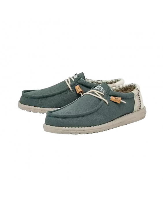 HEY DUDE Mocassino Wally Linen Uomo Natural Teal 110798357