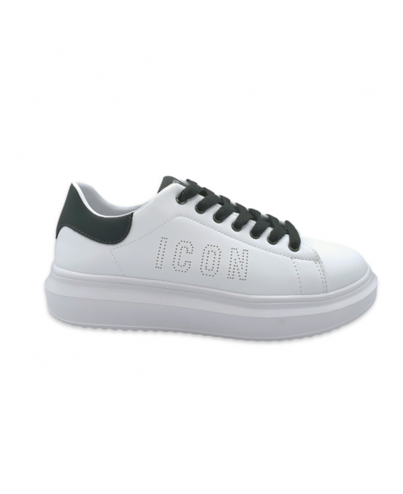 ICON Sneakers Platform Uomo Bianco Verde militare IC04748SU