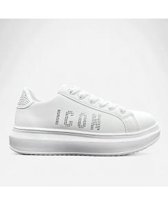ICON Sneakers Platform Glitter Donna Bianco Argento IC04751SD