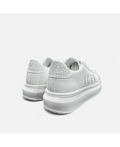 ICON Sneakers Platform Glitter Donna Bianco Argento IC04751SD