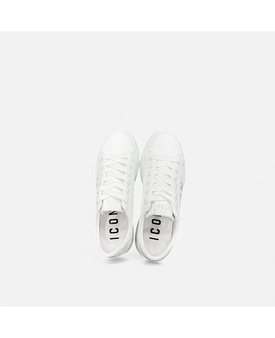 ICON Sneakers Platform Glitter Donna Bianco Argento IC04751SD