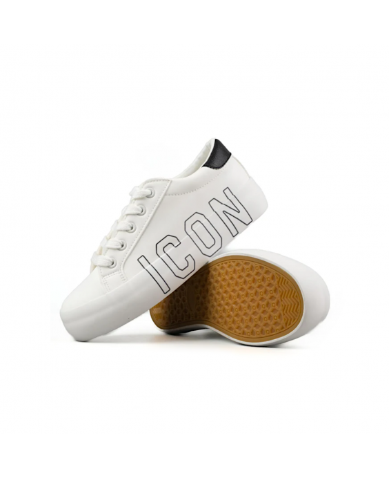 ICON Sneakers con maxi logo Donna Bianco Nero IC05233SD_BIANCO-NERO