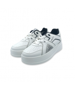 LANCETTI Woman White Black Silver Sneakers LNC-08
