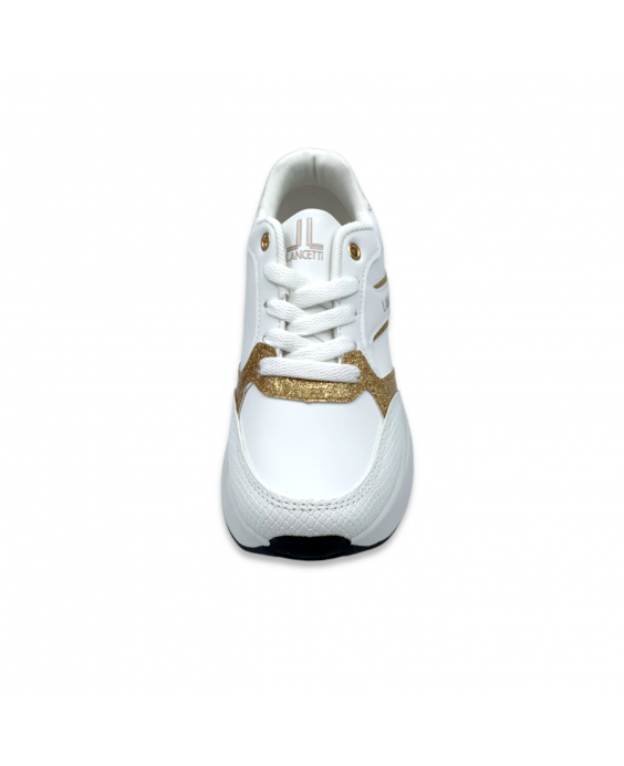 LANCETTI Woman White Gold Sneakers LNC-087