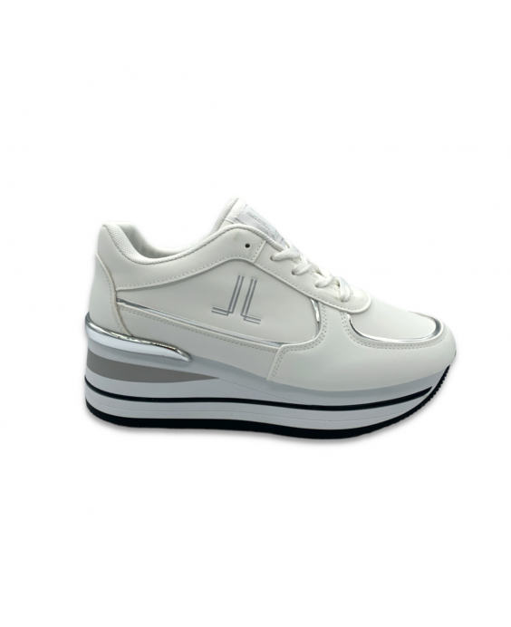 LANCETTI Woman White Silver Sneakers LNC-092