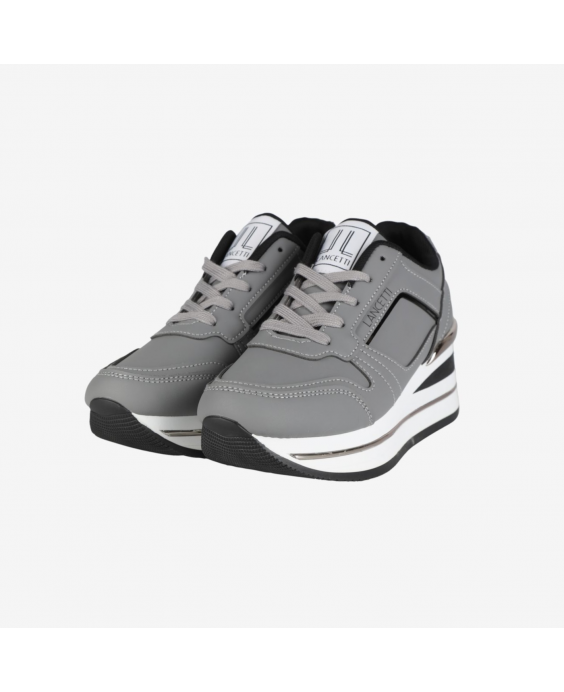 LANCETTI Woman Grey Black Sneakers LNC-098 097
