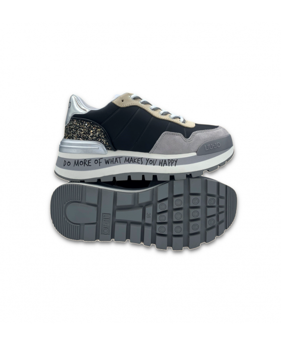 LIU JO Woman Black Grey Amazing 01 Sneakers BF2125PX078 - S1186