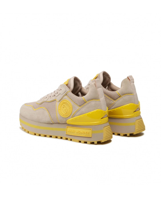 LIU JO Woman Beige Yellow Maxi wonder platform Sneakers BA3085 PX027 01127
