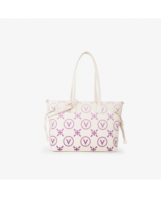 MARIO VALENTINO Borsa Shopping Samba Re Print Donna Ecru Rosa VBS9RS01 MARIO VALENTINO Borsa Shopping Samba Re Print Donna Ecru Rosa VBS9RS01