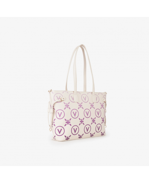 MARIO VALENTINO Borsa Shopping Samba Re Print Donna Ecru Rosa VBS9RS01 MARIO VALENTINO Borsa Shopping Samba Re Print Donna Ecru Rosa VBS9RS01