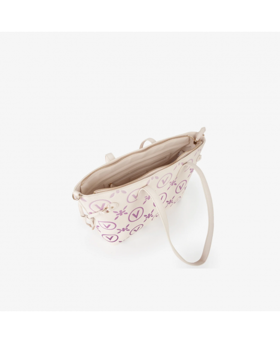 MARIO VALENTINO Borsa Shopping Samba Re Print Donna Ecru Rosa VBS9RS01 MARIO VALENTINO Borsa Shopping Samba Re Print Donna Ecru Rosa VBS9RS01