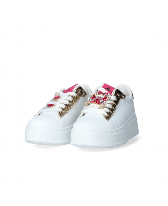 NAZARENO GABRIELLI Sneakers Donna Bianco Fucsia 7232